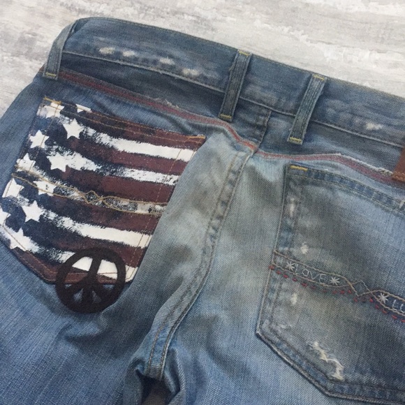 Lucky vintage jeans with hand painting - Picture 1 of 5